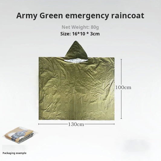 Emergency Rain Poncho Thermal Blanket – Essential Survival Gear