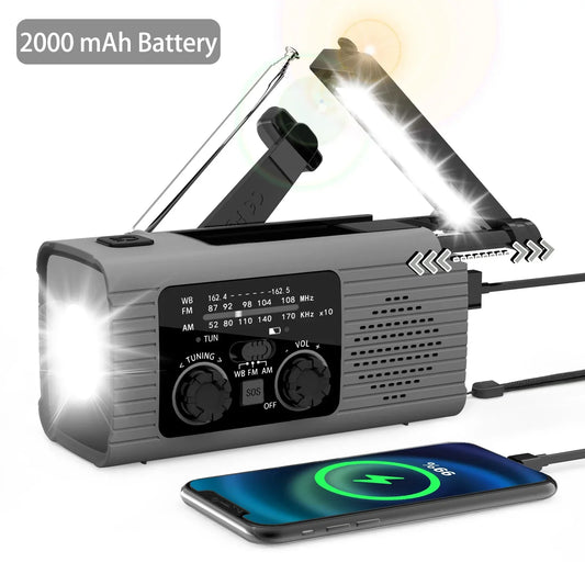 Solar Rechargeable Radio with LED Light – Perfect for Outdoor Adventures