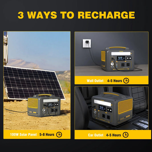 VTOMAN JUMP600X Portable Power Station with 110W Solar Panel – Ultimate Camping Companion