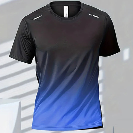 Men's Quick-Drying Gradient Sports T-Shirts – Perfect for Fitness &amp; Outdoor Activities