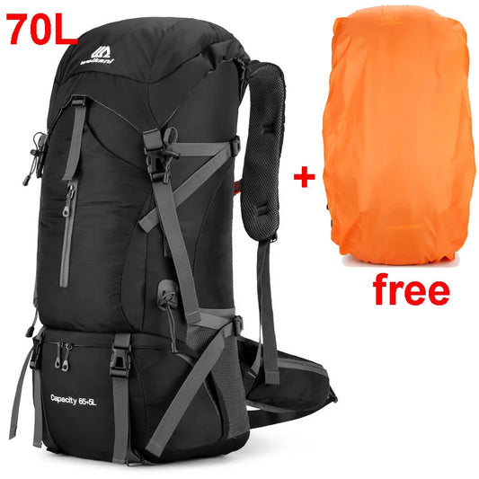 70L Nylon Camping Backpack – Durable Travel Bag for Outdoor Adventures