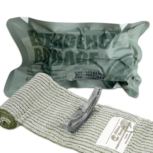 RHINO RESCUE 4/6" Israeli Style Emergency Bandage – Tactical First Aid Essential