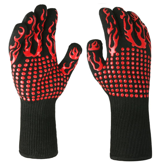 Flame Retardant Non-slip BBQ Fire Gloves – Ultimate Heat Protection