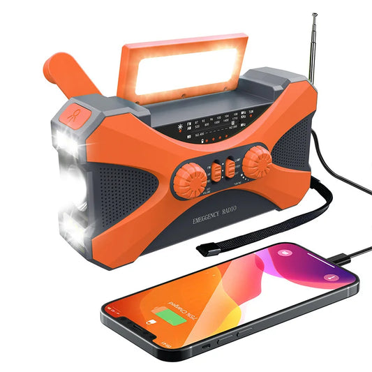 Stay Prepared with the Multifunctional 10000mAh Solar Crank Radio