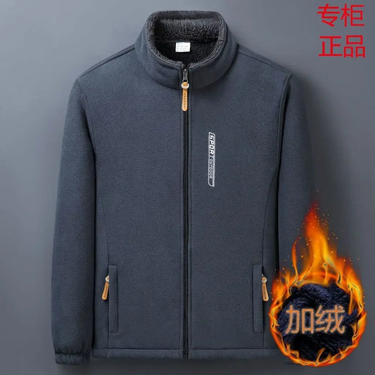 Winter Men Outdoor Fleece Jacket – Cold-Proof &amp; Windproof Casual Coat