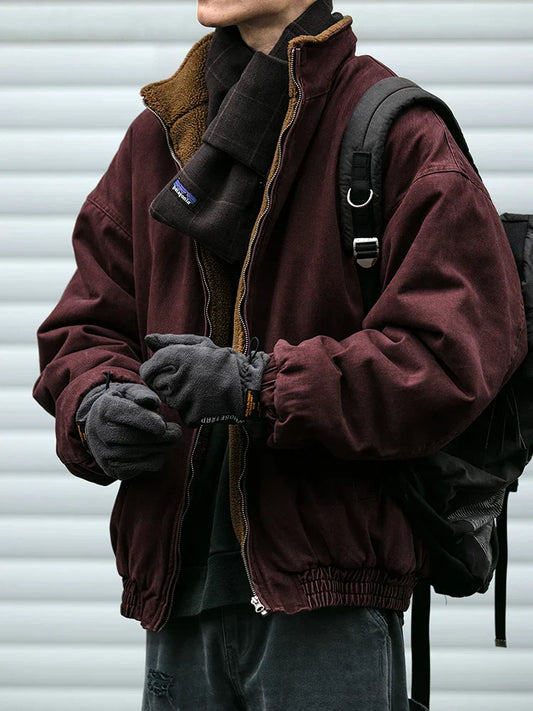 Japanese Vintage Polar Fleece Jacket – High-Quality Winter Streetwear